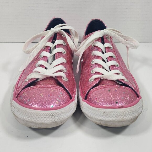 Converse All Star Lowtop Pink Glitter Size 6 - Picture 2 of 4
